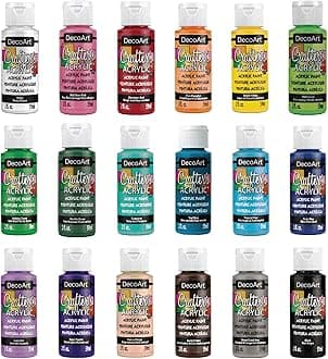 Crafter’s Acrylic Paint Set – Popular Colors, 18 Bottles (2 fl oz) – Easy Craft Paints, Classrooms, Art Projects & DIY Crafts