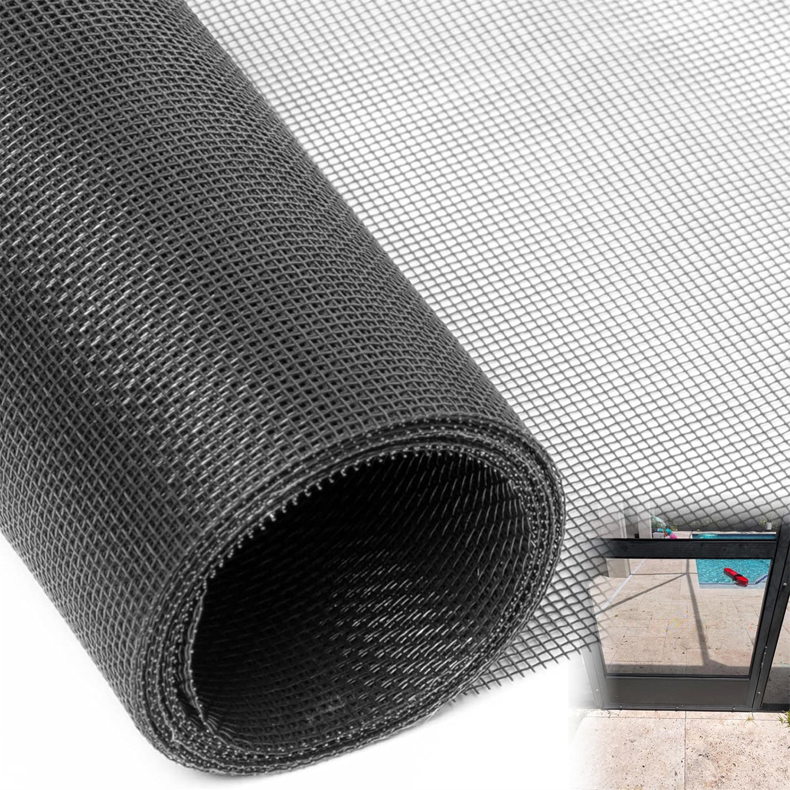 Fly Screen 1.2X2.5m Window Screen Mesh Mosquito Netting for Doors Insect Mesh Replacement Patio Door Fly Screenes Curtain Pet Screen Roll Keep Fresh Air Circulating