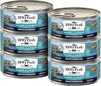 Peak Wet Cat Food – All Natural, High Protein, Grain Free, Limited Ingredient, with Superfoods (Mackerel & Lamb, Case of 6, 3oz Cans)