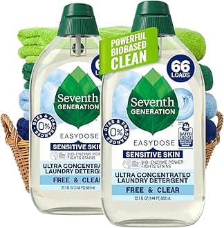 Laundry Detergent, Ultra Concentrated EasyDose, Free & Clear, 23.1 Fl Oz (Pack of 2) (Packaging May Vary)