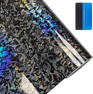 Forged Carbon Fiber Gloss Chameleon Vinyl Wrap Sticker Free Bubble Air Release DIY Decal Car Auto Vehicle Morotcycle Self Adhesive (10cm x 900cm)