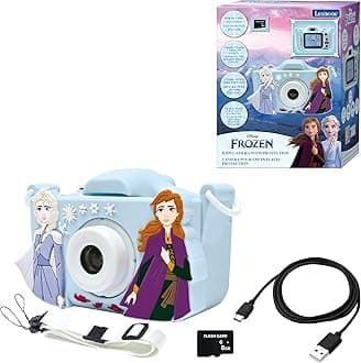 DJ078FZ Anna, Elsa, Frozen, 4-in-1 camera for children with protection, video, MP3 and game functions, 15 frames to personalise your photos, 8 GB memory card included