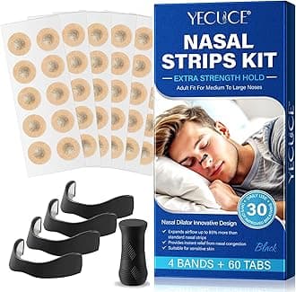 Magnetic Nose Strips, Magnetic Nasal Strips (60 Count-1 Month Supply), Anti Snoring Devices - Reduce Snoring, Improve Sleep Quality - Sweat Resistant, Skin Friendly Nose Strips