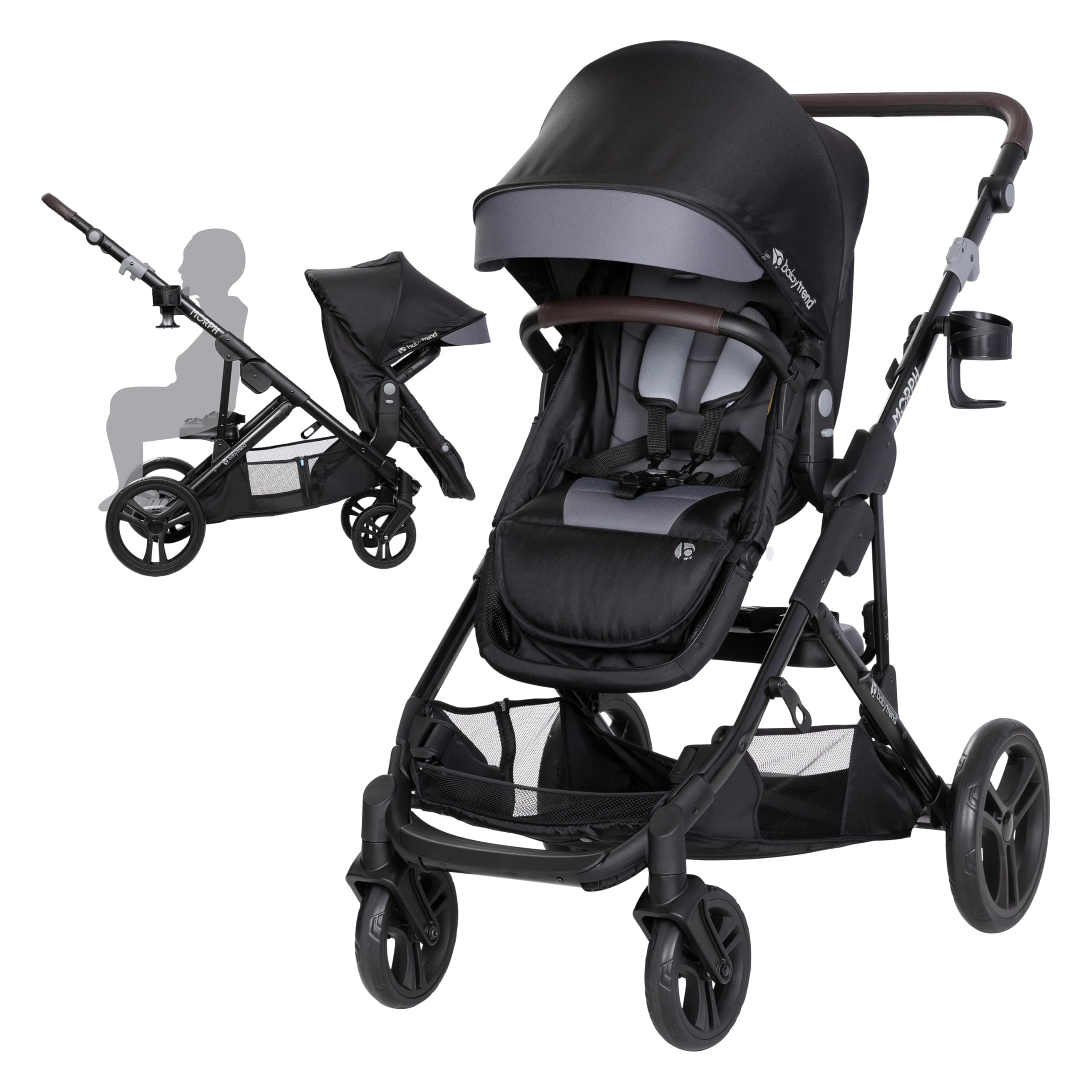 Morph Single to Double Modular Stroller, Dash Black
