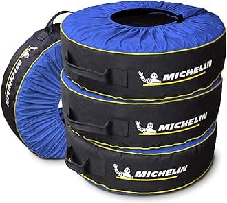 Kurgo K00080 Michelin 80 Tire Covers & Tire Bags - Pack of 4, Black/Blue