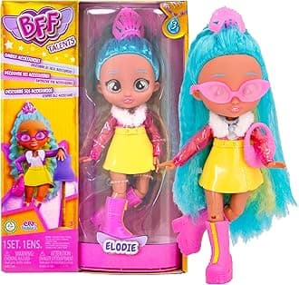 Elodie Doll with Long Hair, Fabric Clothing and 9 Accessories - Doll