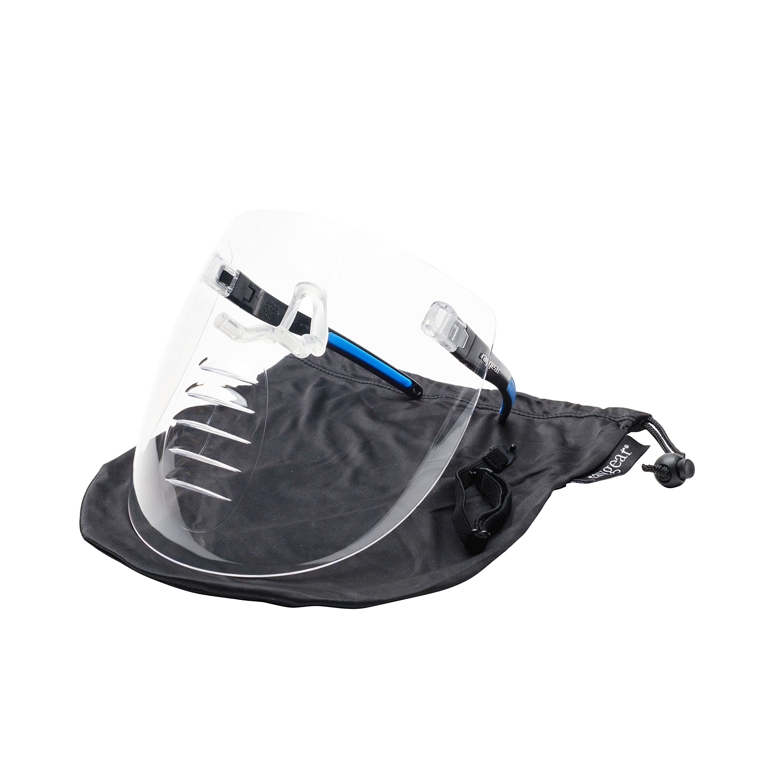 3/4 Face Vented Clear Face Shield Worn Like Glasses - Use With Hats, Caps and Helmets