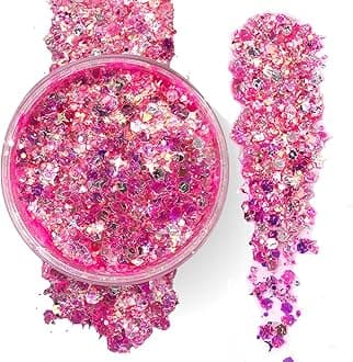 Neon Pink - Holographic Body Glitter Gel for Body, Face, Hair - Vegan & Cruelty Free - Electric Bliss Beauty (Neon Pink)