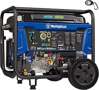 9500 Peak Watt Dual Fuel Home Backup Portable Generator, Electric Start, Transfer Switch Ready, Gas & Propane Powered, CO Sensor