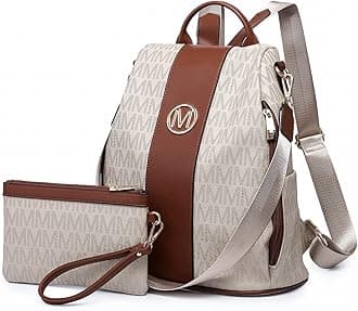 MKP COLLECTION Women Fashion Backpack Purse Multi Pockets Anti-Theft Rucksack Travel Shoulder Bag Handbag Set 2pcs