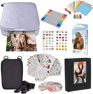 Sprocket Portable 2x3 Instant Color Photo Printer (Lilac) Starter Bundle