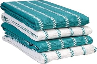 LANE LINEN Kitchen Towels Set - Pack of 4 Cotton Dish Towels for Drying Dishes, 18”x 28”, Kitchen Hand Towels, Absorbent Tea Towels, Towels for Kitchen, Quick Drying Kitchen Towel Set - Peacock Blue