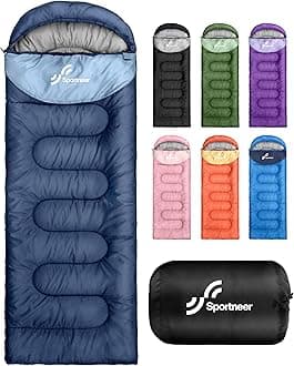 Sportneer Sleeping Bag Camping Sleep Bags: Sleeping Bags for Adults & Kids Sleeping Bag 3-4 Season Warm Lightweight Compact Sleep Bag for Adult Girls Boys