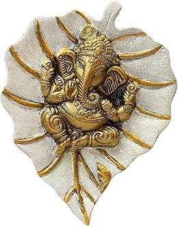 Craft Trade Ganesha Wall Decor - Living Room Metal Wall Hanging Show Pieces for Home Decor - Vastu Items for Home for Good Luck - 7.5x6 Inches (White)