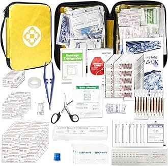 300Piece Small First Aid Kit Refill Supplies for Travel Mini Caming Emergency First Aid Kits Hiking Survival Essential Set for Outdoor Adventure, Yellow 1st Aid