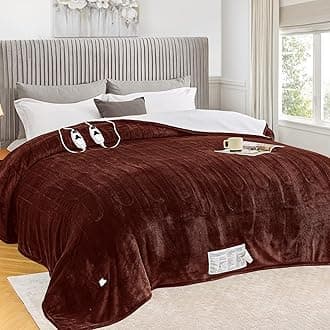 greenoak Heated Blanket Electric King Size 100"X90" Dual Control, Heating Blankets with 10 Levels 8 Hours Auto-Off, Soft Flannel Sherpa Fluffy House Warming Gifts for Grandma Seniors Mom, Mocha