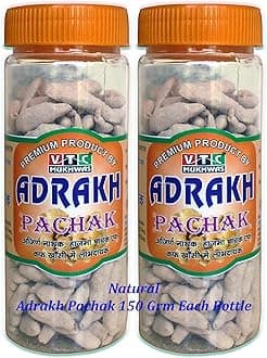 VTC MUKHWAS Adrak Pachak Slice 300gm, Chatpata Pachak Churan, Digestive Dry Ginger Candy with Natural Ayurvedic Herbs Adhark Mukhwas