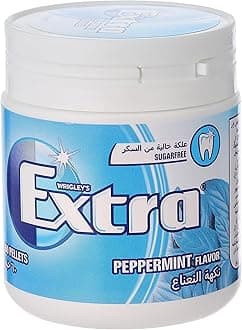 Wrigley's Extra Chewing Gum, Peppermint Flavour, 6 Bottles of 46 Pieces, Sugar Free Chewing Gum Bulk Pack with Xylitol (276 pieces)