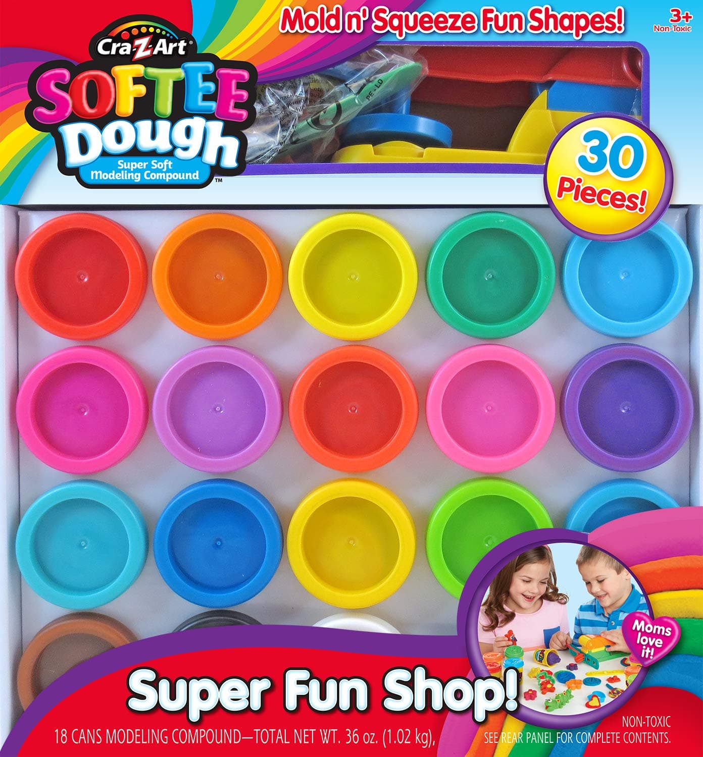 Cra-Z-ArtSuper Rainbow Softee Dough Color Pack Set (30Piece)