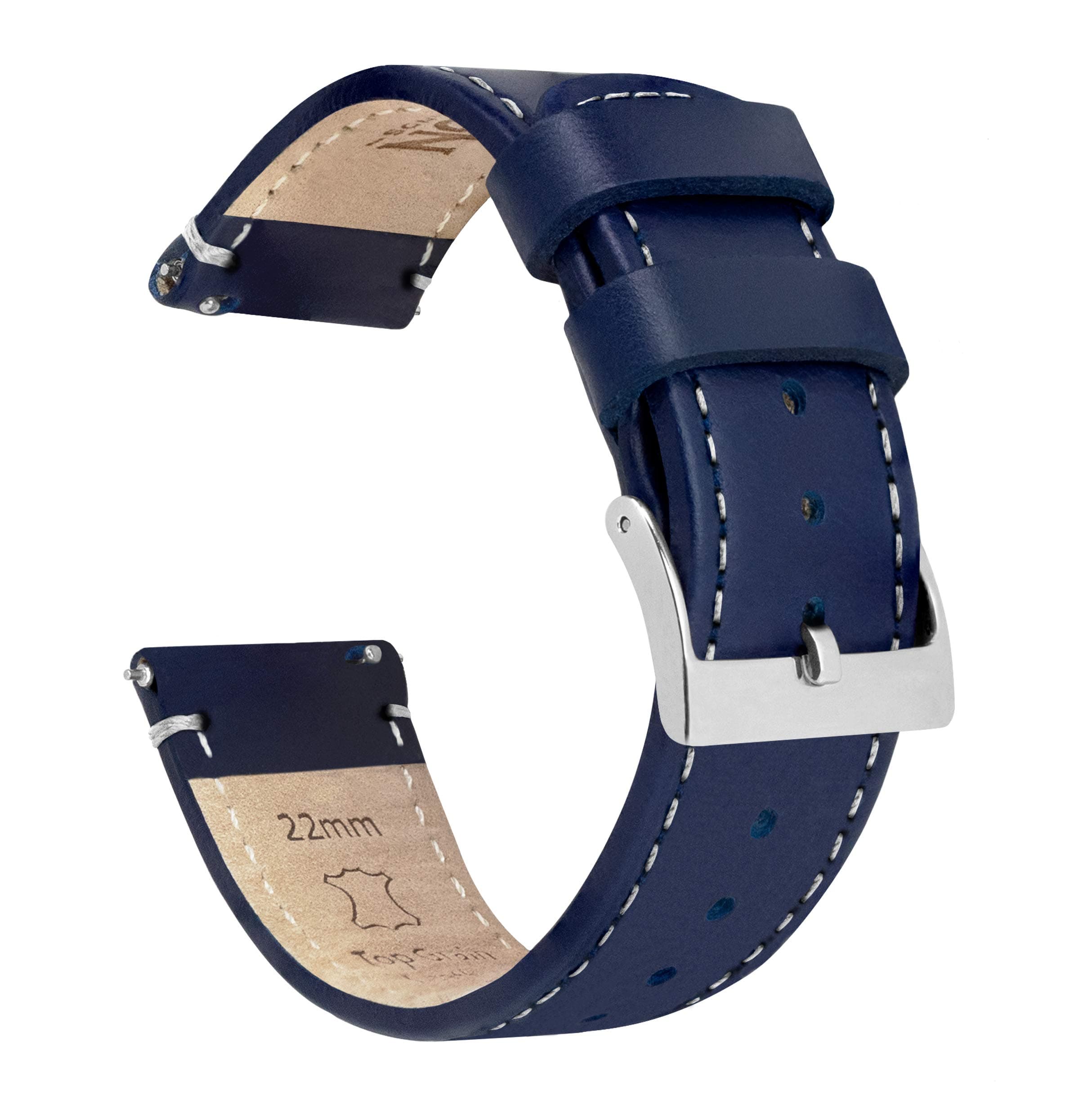 Barton Quick Release - Top Grain Leather Watch Band Strap - Choice of Width - 16mm, 18mm, 19mm, 20mm, 21mm 22mm, 23mm or 24mm