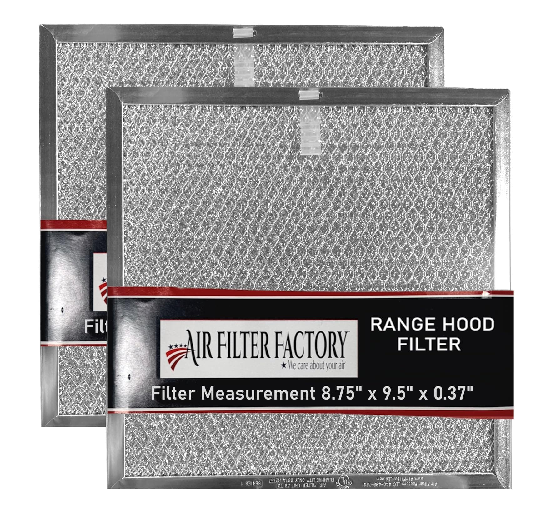 Air Filter Factory 8.75 x 9.5 x 0.375 Inches Range Hood Aluminum Mesh Grease Vent Hood Filter 2-Pack