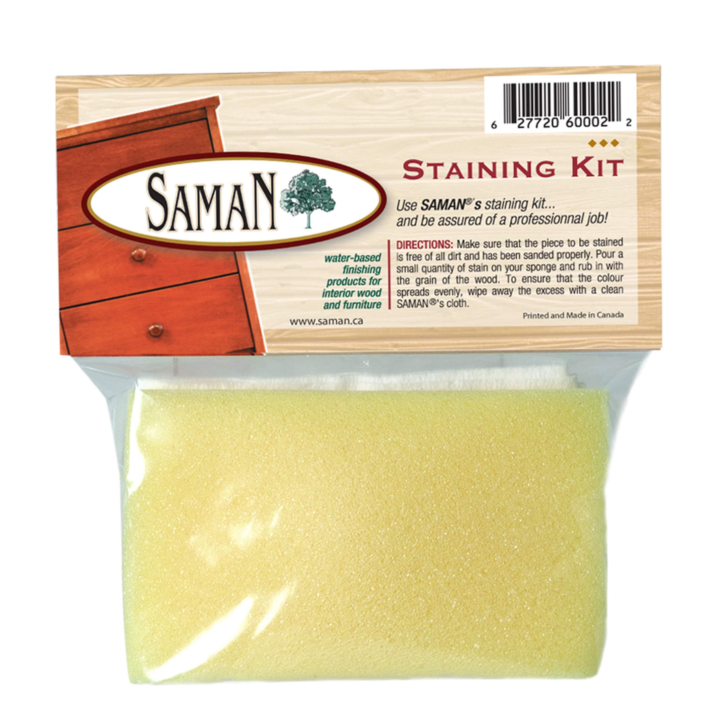 Staining Kit – Includes Sponge, 2 Cloths and Gloves to Effectively Stain Wood