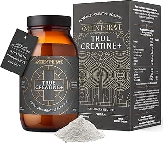 True Creatine+ - 180g - Premium Creatine Monohydrate Powder - 100% Micronised - High Performance, Strength Building - Muscle Recovery, Cognitive Function & Wellness