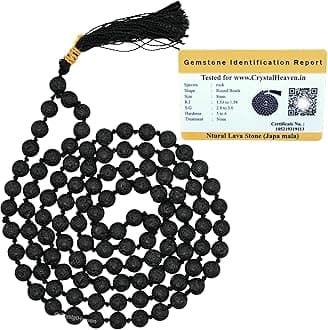 Crystal Japa Mala - 108 Beads Buddhist Prayer Beads - AAA Grade Original Healing Gemstone Agate Mala for Yoga Meditation Spiritual Reiki Feng Shui