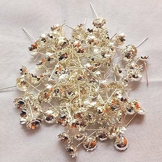 108 Silver Flowers For Pooja- Ashtothram Shatanamavali Flowers for Laxmi Puja - Flowers for Diwali Pooja (Silver)