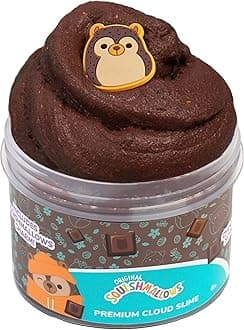 Original Squishmallows Hans Premium Cloud Slime - Limited Release, Chocolate Scent, 8 oz. Jar