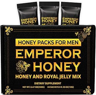 Halal Honey Extra Strength For Men Raw Organic Honey with Premium Natural Royal Jelly Bee Pollen & 100% Pure (Large Pack of 24 Honey Packets)