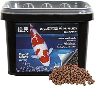 CrystalClear Platinum Fish Food, Premium Floating Pellets for Koi & Goldfish ...
