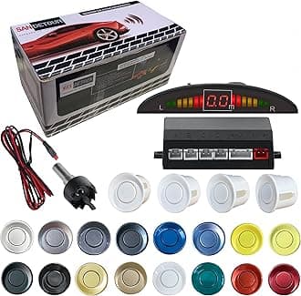 Parking Sensor Kit Backup Sensor Kit Reverse Sensor for Car 18 Color Options for Probes Adjustable Alarm Volume Professional Sensore de Reversa para Carro Safe Driving Assistant（White）