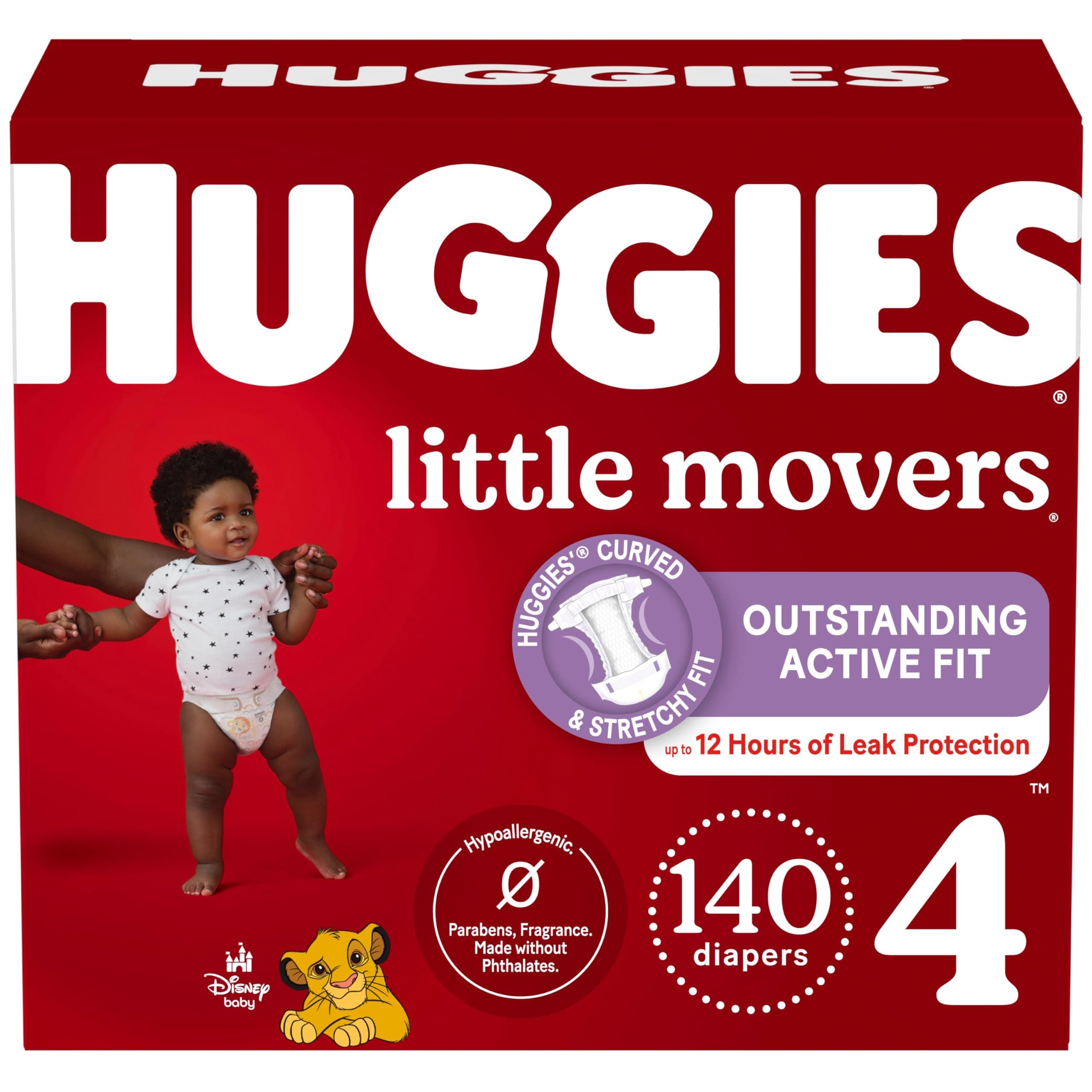 Size 4, 140 Ct, Huggies Little Movers