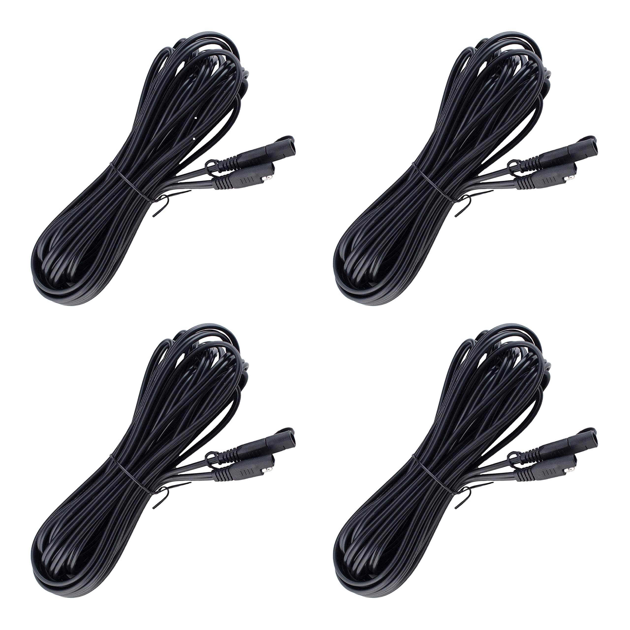 12 Foot Extension SAE Cable 4 Pack - Designed for Use with Battery Tender Chargers - Quick Connect Plugs for Easy Connection to Motorcycle, Cars, ATVs and More - 081-0148-12-BG4