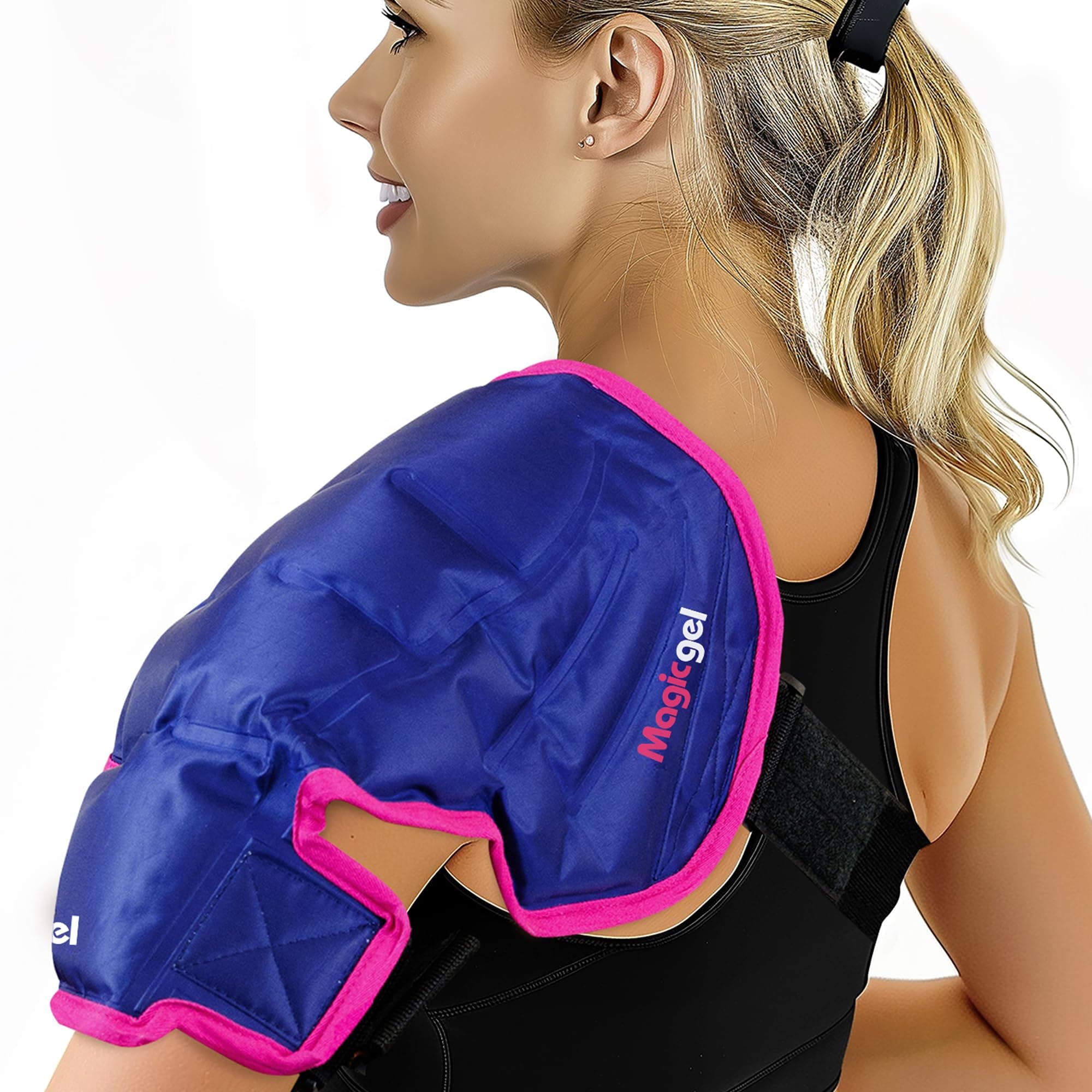 Shoulder Ice Pack - Reusable, Flexible and Long Lasting. Ice Pack for Rotator Cuff Injuries, Bursitis and Swelling. Cold Therapy Compression Wrap for Left or Right Shoulder - Large