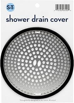 Aura Shower Drain Hair Catcher for Bathroom, Hair Catcher Shower Drain Cover, Stainless Steel with Anti-Skid Silicone Ring, 4.5 Inch Diameter