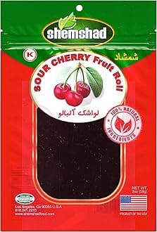 Shemshad Lavashak Sour Cherry Fruit Leather Persian Style Fruit Layer- 2 Ounce - Kosher Product of USA