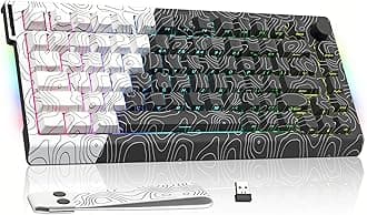 75% Wireless Mechanical Gaming Keyboard with Topographic Strap,QMK/VIA Creamy Keyboard, RGB Custom Hot Swappable Key Board, PBT Keycaps for Windows & Mac - POM Linear Switch(Q75)