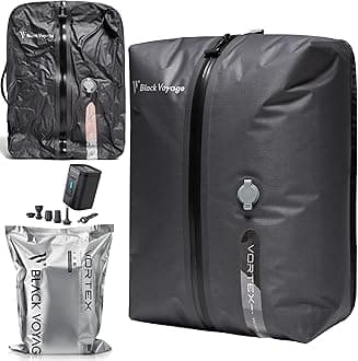 Black Voyage Reusable Travel Bag Vacuum Compression for Suitcase and Carry-on Backpack, Recycled IP67, Waterproof, Space Saving, 18L Pack, Pump Included)