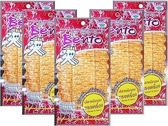 5 X 20g. Bento Squid Seafood Snack Sweet Spicy Flavor Thai Food Delicious