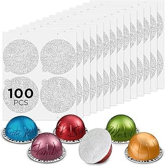 Aluminum Foils Lids for Vertuo Reusable Pods,Compatible for Refillable Vertuo Pods, 100pcs Coffee Pods Foil Seals Covers(100/package)