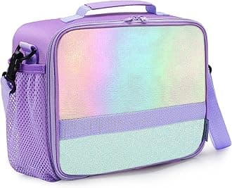 Kids Lunch Box, Crystal Purple, Insulated, Durable, Adjustable Shoulder Strap, Keeps Food Warm, Ideal for School and Travel