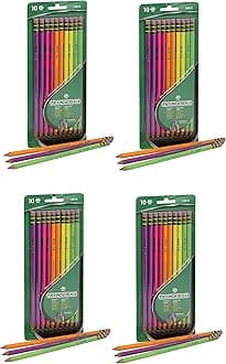 DixonTiconderoga No.2 Pencils, Assorted Neon, 10-Pack (4-Pack)