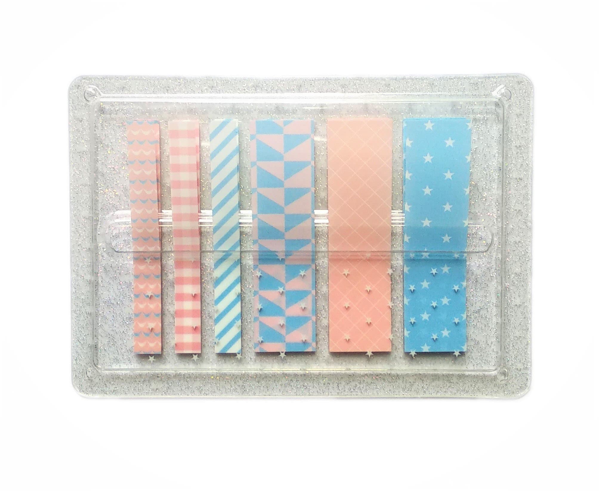 120 Sticky Pattern Flags Dispenser Stickers Notes Page Marker Index Tabs Pop-up (Pastel)