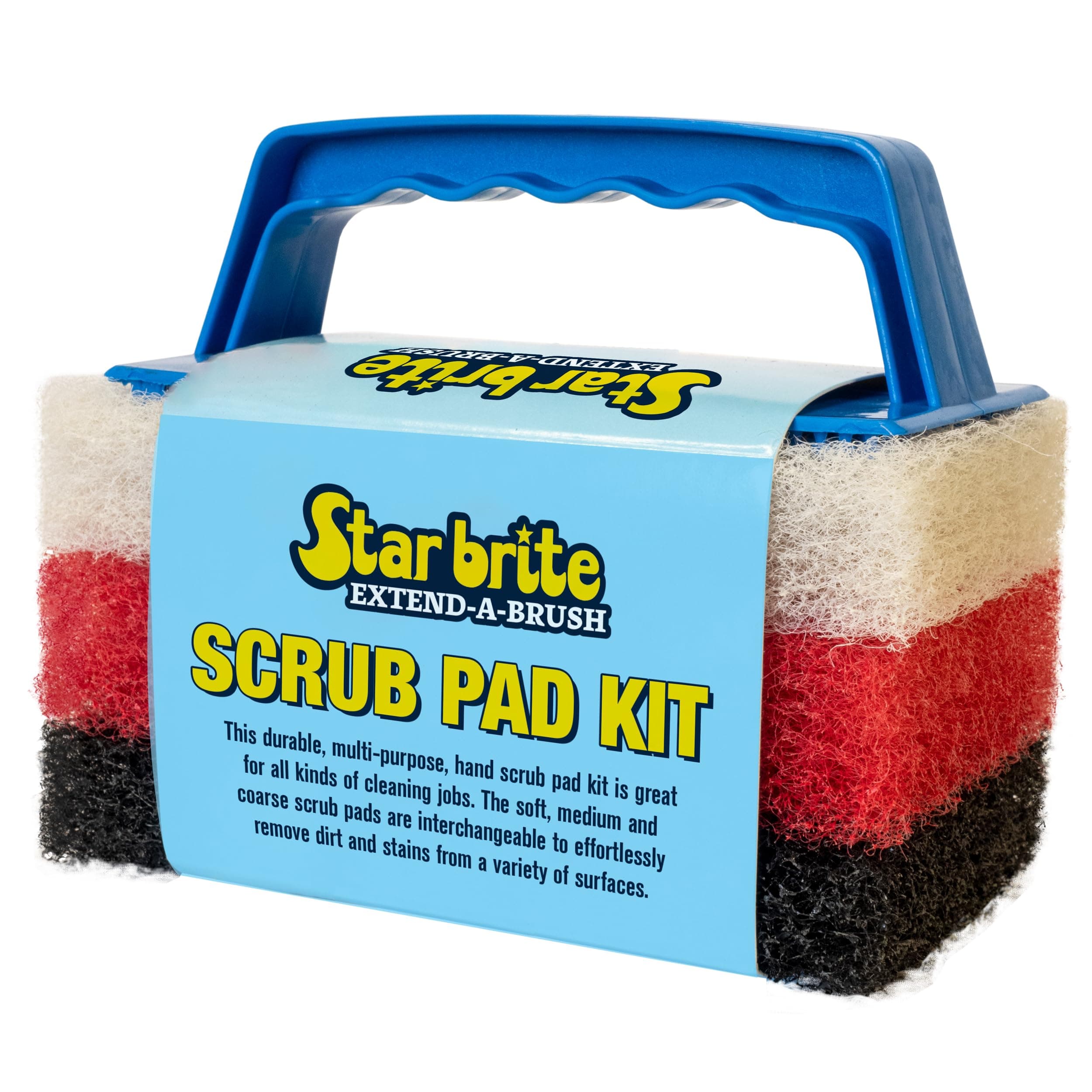 STAR BRITE Scrub Pad with Detachable Handle - Fine, Medium & Coarse; Choose from 3 Different Textures