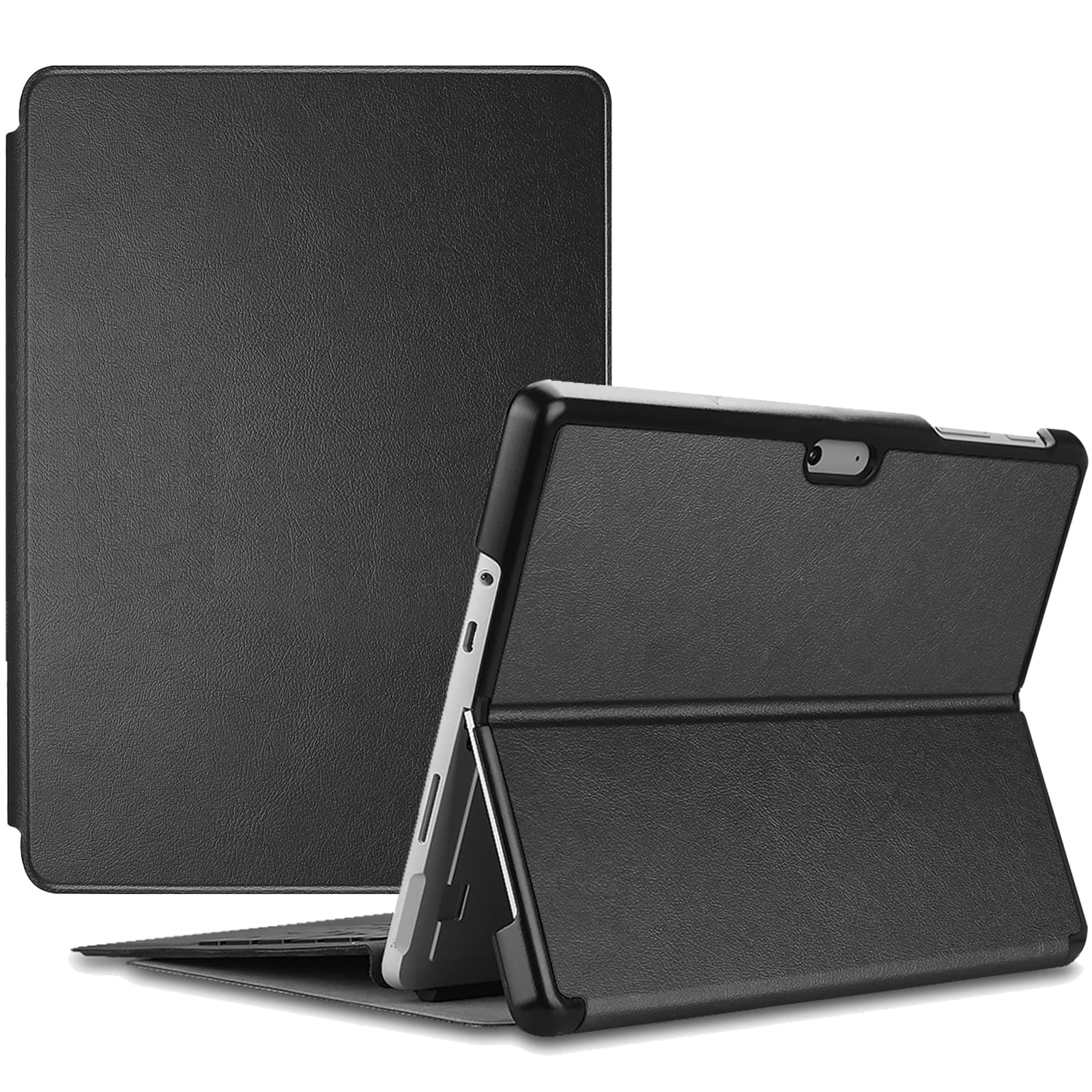 Protective Case for 10.5 Inch Surface Go 3 / Go 2, Slim Light Smart Cover Stand Hard Shell, Compatible with Surface Type Cover - Black