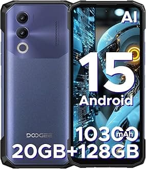 DOOGEEBlade 20 AI Rugged Smartphone - Android 15, 10300mAh Battery, 20GB+128GB/2TF, 90Hz 6.6" Rugge phone, IP68/IP69K Waterproof Phone, 3 Card Slots, 4G Dual SIM/NFC/OTG/16MP/GPS/Face ID,2025(Purple)