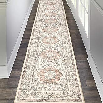Boho Hallway Runner Rug 2x10 Washable Entryway Area Rugs Non Slip Farmhouse Vintage Floor Mat Carpet Runner for Hallways Laundry Room Kitchen Bathroom Bedroom