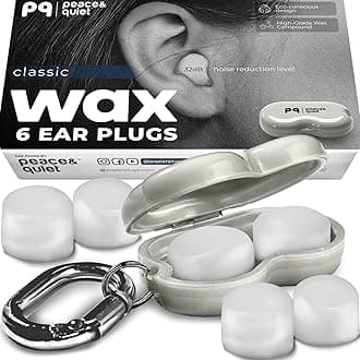 PQ Silicone Ear Plugs for Sleeping - 6 Silicone Gel Ear Plugs for Sleeping and Swimming - Noise Cancelling and Ear Protection - Noise Isolation Level: 32 dB, 6 pieces